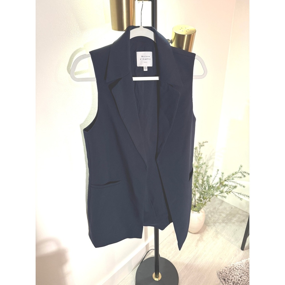 Maison D'Amelie elevated work layering vest navy cooling layer executive med. EC